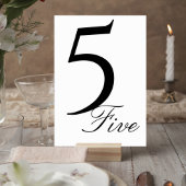 Modern Elegant Wedding Table Number Card Tischnummer