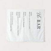 Modern Elegant Wedding The Bar Menu Wandteppich (Vorderseite (Horizontal))