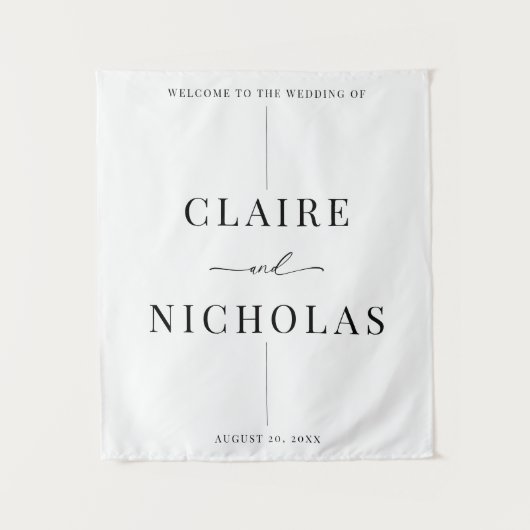 Modern Elegant Wedding Welcome Sign Wandteppich (Vorderseite)