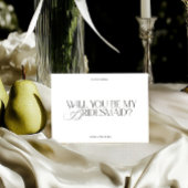 Modern Elegant White Bridesmaid Proposal Card Einladung