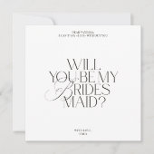 Modern Elegant White Bridesmaid Proposal Card Einladung (Vorderseite)