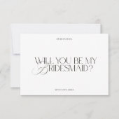 Modern Elegant White Bridesmaid Proposal Card Einladung (Vorderseite)