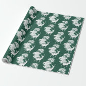 Modern Elegant White Deer Woodland Dark Green Geschenkpapier (Ungerollt)