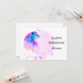 Modern Elegant Wild Lion Birthday Karte (Vorderseite/Rückseite Beispiel)