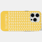 Modern Elegant Yellow Geometric Personalized Name Case-Mate iPhone Hülle (Rückseite (Horizontal))