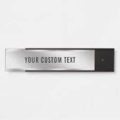 Modern Elegant Your Custom Text Silver Template Türschild (Vorderseite )