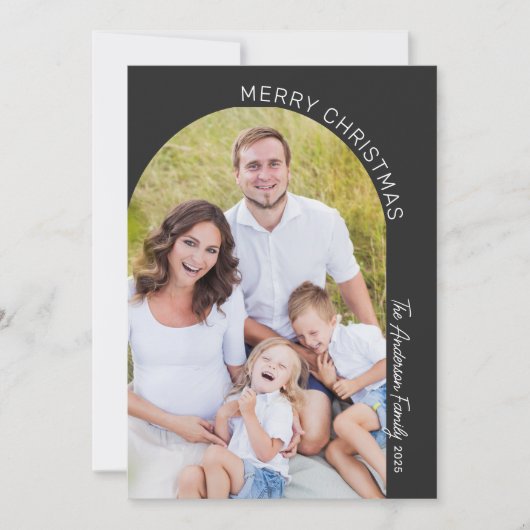 Modern Elegante Arch 2 Foto Weihnachten (Vorderseite)