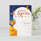 Modern Elegante Arch A Spritz Ältere Sommer Geburt Einladung (Stehend Vorderseite)