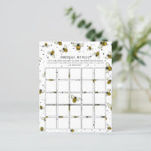 Modern Elegante Bee Brautparty Bingo Game (Stehend Vorderseite)