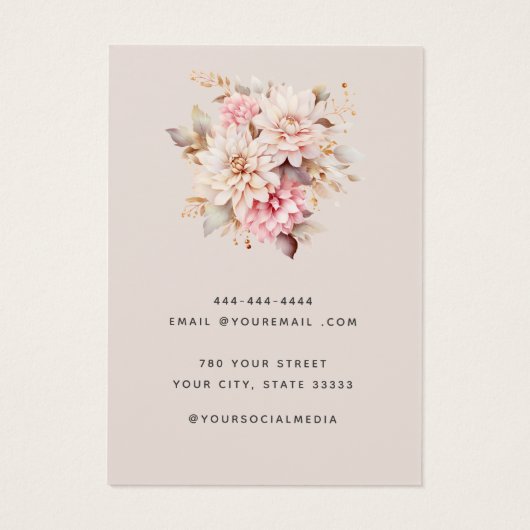 Modern Elegante Boho Blumenkarton (Rückseite)