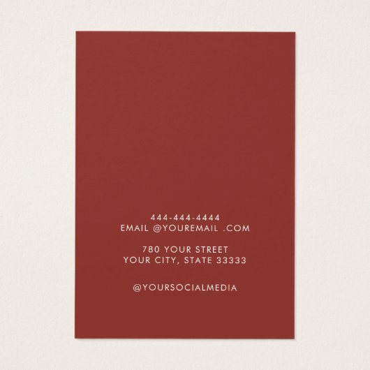 Modern Elegante boho Girl Ohrring-Display-Karte (Rückseite)