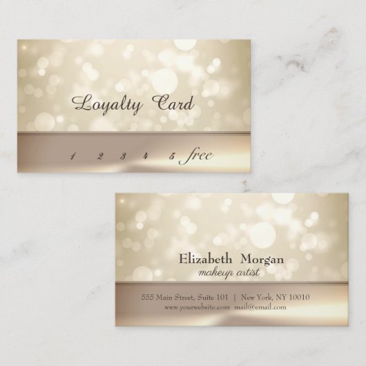 Modern Elegante Bokeh Loyalty Card Treuekarte (Vorne/Hinten)