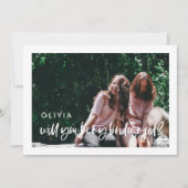 Modern elegante Bridesmaid-Fotokarte Einladung (Vorderseite)