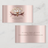 Modern Elegante Brown Lotus Rose Visitenkarte (Vorne/Hinten)