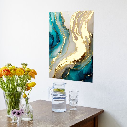 Modern Elegante Chic Agate Gold Foliendrucke (Ablage(Küche))