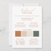 Modern Elegante Color Palette Bridesmaid Info Card Einladung (Vorderseite)