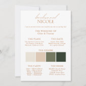Modern Elegante Color Palette Bridesmaid Info Card Einladung (Vorderseite)