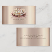 Modern Elegante Cool Brown Lotus Visitenkarte (Vorne/Hinten)