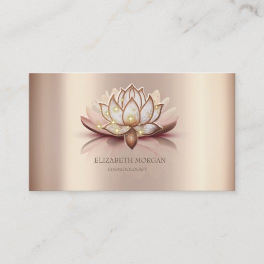 Modern Elegante Cool Brown Lotus Visitenkarte (Vorderseite)