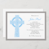 Modern Elegante Cross Kommunion Einladung für Jung (Vorne/Hinten)