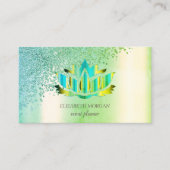 Modern Elegante Diamonds Lotus Green Visitenkarte (Vorderseite)