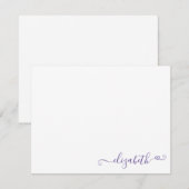 Modern Elegante Feminine Lila Violett Mitteilungskarte (Vorne/Hinten)