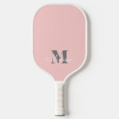 Modern Elegante Feminine Pink Monogram Name Pickleball Schläger (Vorderseite)