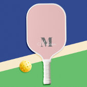 Modern Elegante Feminine Pink Monogram Name Pickleball Schläger