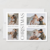 Modern Elegante Foto Collage Weihnachtskarte Feiertagskarte (Vorderseite)