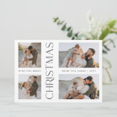 Modern Elegante Foto Collage Weihnachtskarte Feiertagskarte (Stehend Vorderseite)