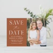 Modern Elegante Foto Save The Date (Stehend Vorderseite)