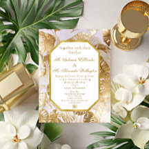 Modern Elegante Gilded Gold Monstera