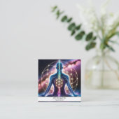 Modern Elegante Gold Chakra Spirituelle Energie Yo Quadratische Visitenkarte (Stehend Vorderseite)
