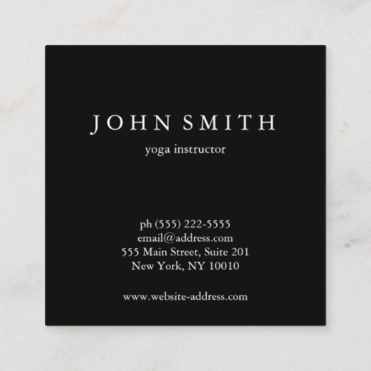 Modern Elegante Gold Chakra Spirituelle Energie Yo Quadratische Visitenkarte (Rückseite)