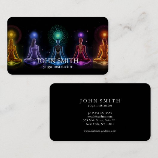 Modern Elegante Gold Chakra Spirituelle Energie Yo Visitenkarte (Vorne/Hinten)