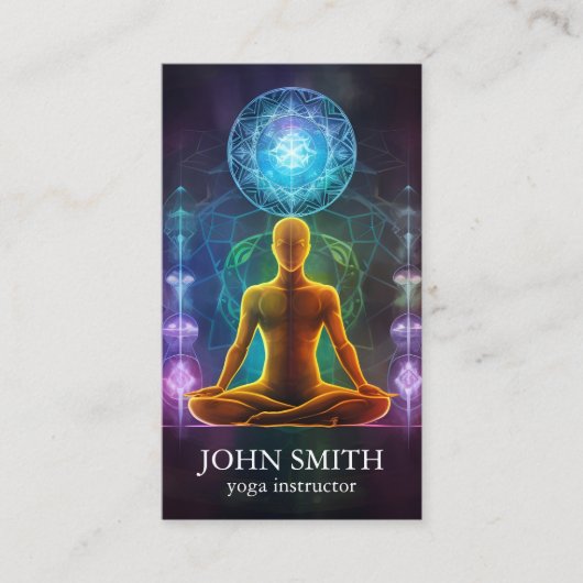 Modern Elegante Gold Chakra Spirituelle Energie Yo Visitenkarte (Vorderseite)