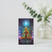 Modern Elegante Gold Chakra Spirituelle Energie Yo Visitenkarte (Stehend Vorderseite)
