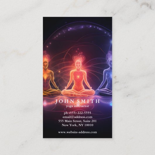 Modern Elegante Gold Chakra Spirituelle Energie Yo Visitenkarte (Rückseite)