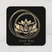 Modern Elegante Gold Circles Gold Lotus Quadratische Visitenkarte (Vorderseite)