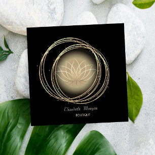 Modern Elegante Gold Circles Lotus Quadratische Visitenkarte