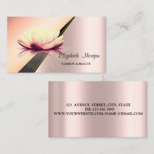 Modern Elegante Gold Geometric Lotus Rose Gold Visitenkarte