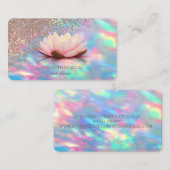 Modern Elegante Iridescent Opal Lotus Visitenkarte (Vorne/Hinten)