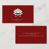 Modern Elegante Lotus Rot Visitenkarte (Vorne/Hinten)