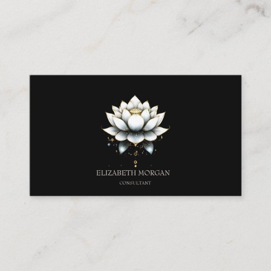 Modern Elegante Lotus Visitenkarte (Vorderseite)