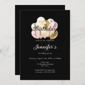 Modern, elegante Luftballon Einladung (Vorne/Hinten)