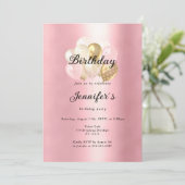 Modern, elegante Luftballon Gold Rosa Einladung