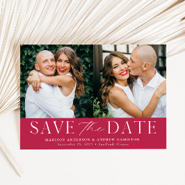 Modern Elegante Magenta 2 Foto Save The Date