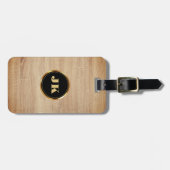 Modern Elegante Masculine mit Monogramm Name Gepäckanhänger (Vorderseite horizontal)