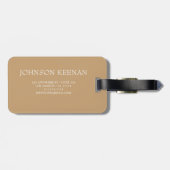 Modern Elegante Masculine mit Monogramm Name Gepäckanhänger (Rückseite horizontal)
