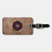 Modern Elegante Masculine mit Monogramm Name Gepäckanhänger (Vorderseite horizontal)